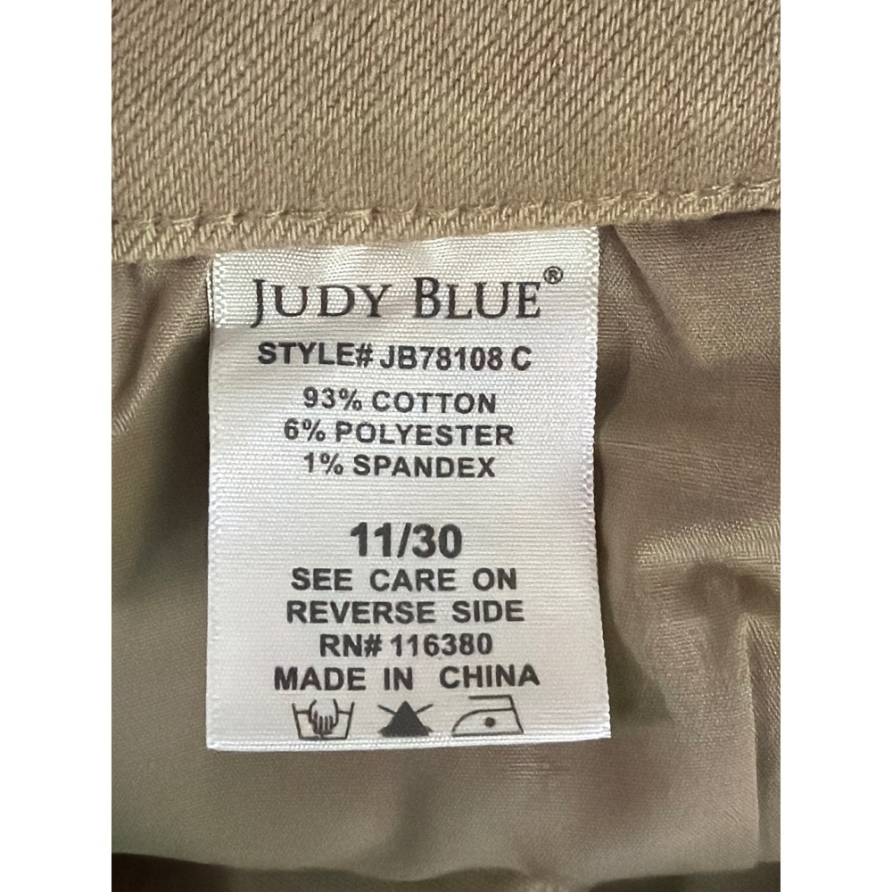 Judy‎ Blue Womens 11/30 Cropped Jeans Tan Khaki Excellent Garment Dyed Stretch - Picture 5 of 10